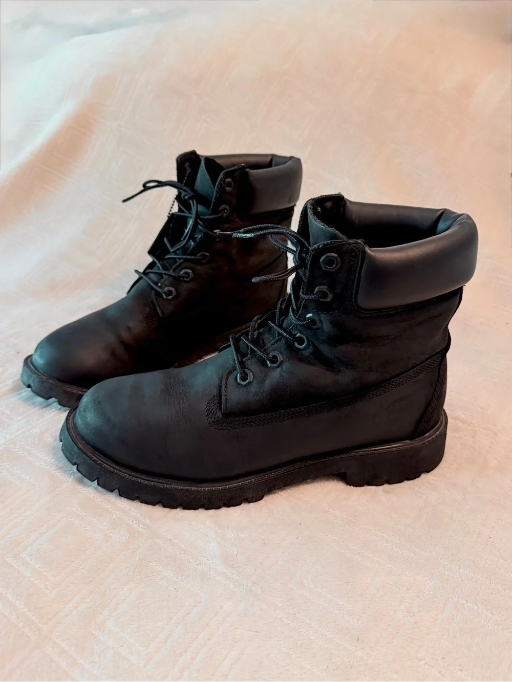 Timberland Premium 6-Inch Waterproof Boots Black Nubuck Men's 7.5